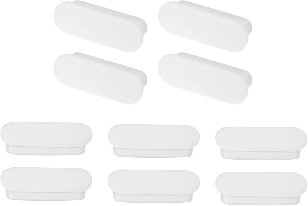 uxcell 10pcs Sink Overflow Rings, Bathroom Kitchen Basin Trim Bath Sink Hole Oval Semi-Open Hole Silicone Overflow Drain Cover Insert in Hole (White)