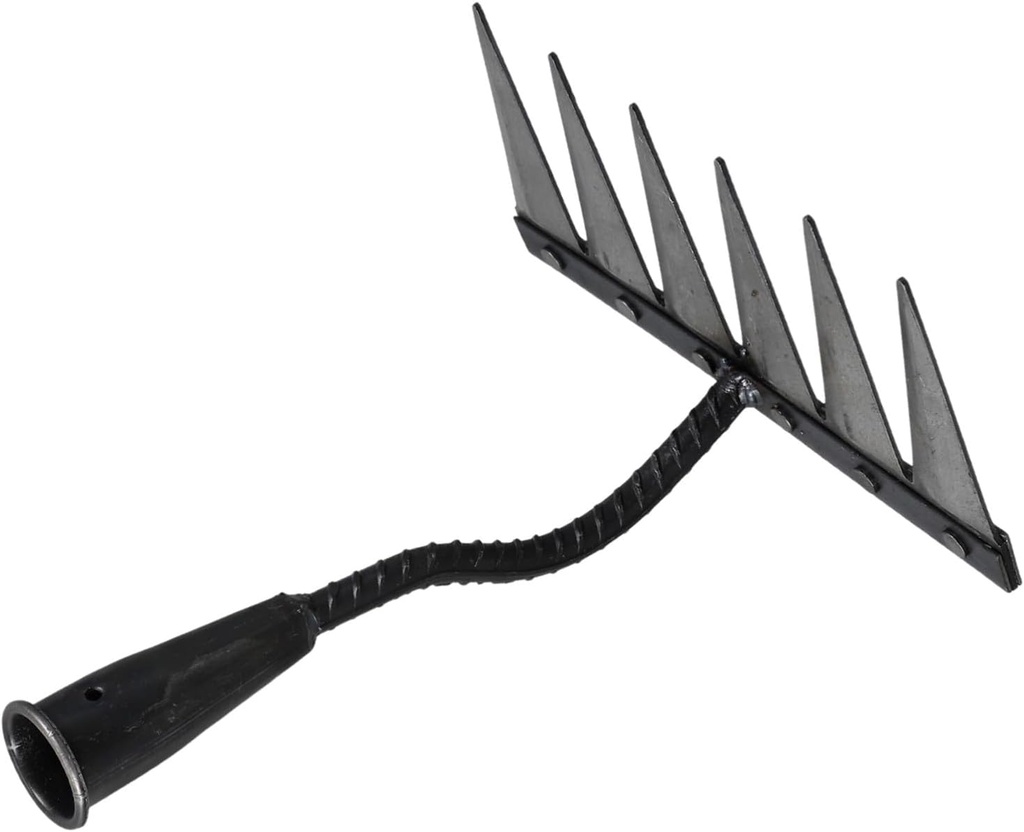 Generic Heavy Duty Agricultural Rake Tool with Sharp Tines Steel Multi-Function Soil Leveling and Weeding Garden Tool for Efficient Gardening and Soil Clearing