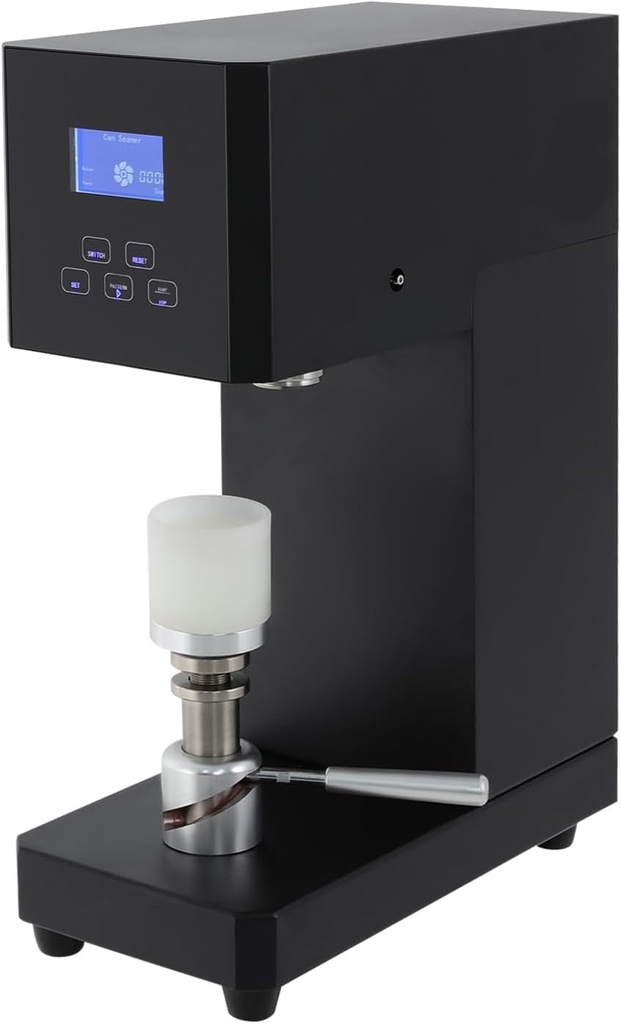 Can Sealing Machine Jar Vacuum Sealer for Canning Jars Soda Can Seamer Machine for Plastic Aluminum Cans Tin cup Sealing Machine Sealing Diameter Milk Tea Drink Bottle Sealer (Black)