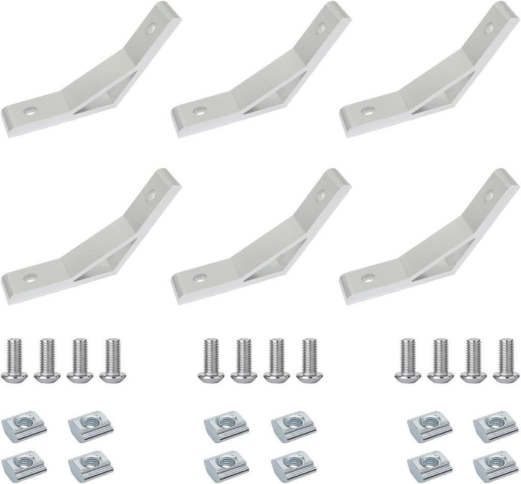 6Pcs 10 Series 120 Degree Angle Bracket 1010 Aluminum Extrusion Corner 120Deg Joint Connector Brace for 120° Joiner 60deg 1020 10/10 Extruded 1 Inch x 1 Inch Aluminium Profile