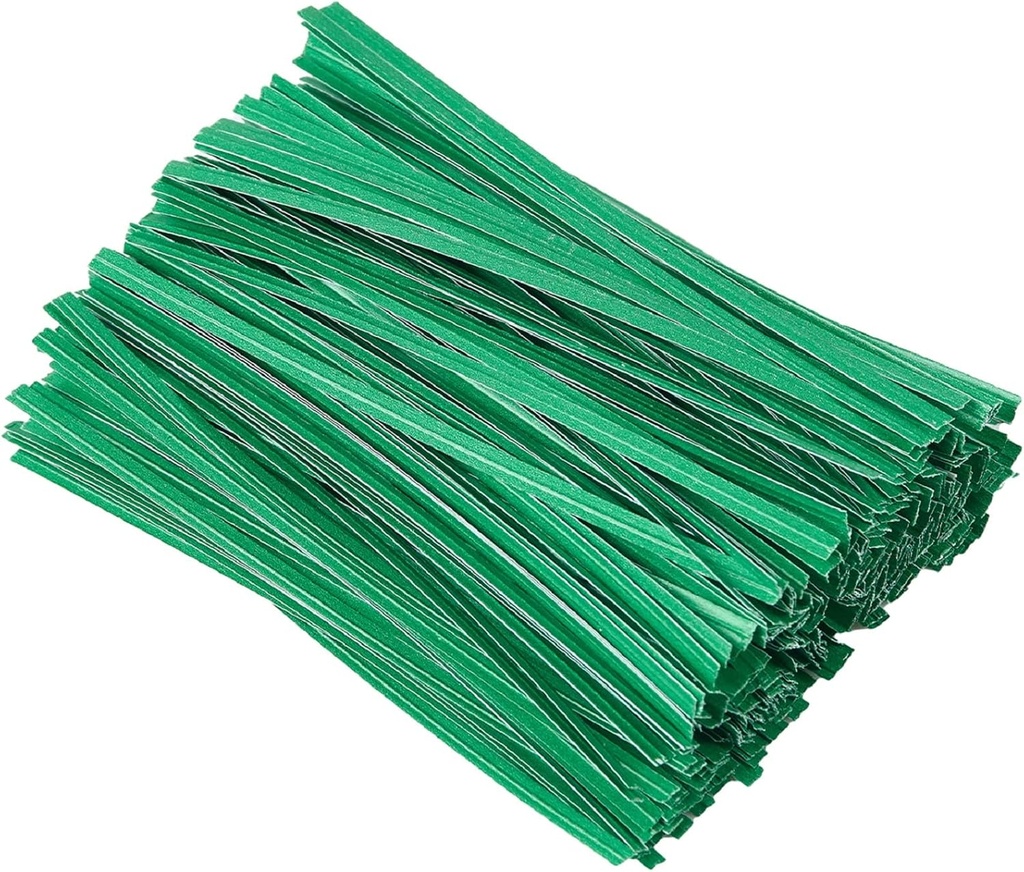 500 Pcs 5" Green Paper Twist Ties, Bread Ties Twisty-Ties for Party Cello Candy Bread Coffee Bags Cake Pops