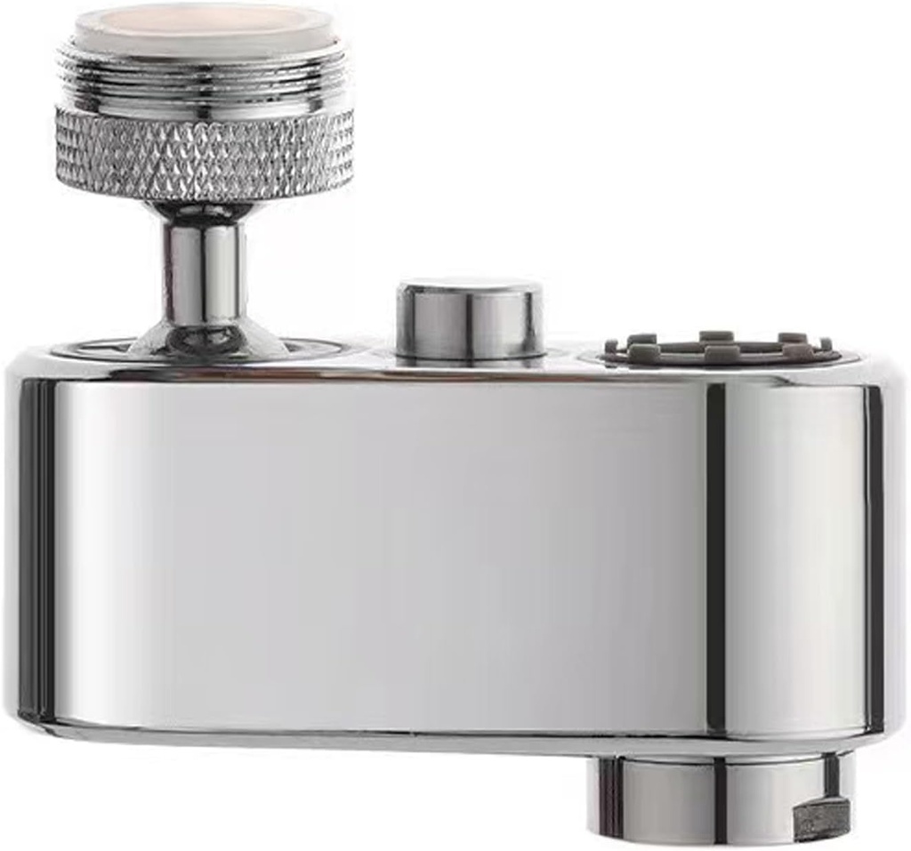 Splash Protector 1080°Universal Rotation Female Faucet Aerator with Up and Down Water Outlet for Dual-function,Universal Bathroom Rotatable Tap Nozzle Kitchen Sink Aerator Chrome Finished
