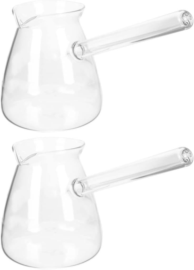 Cristal Turkish Coffee Pot Set Stovetop Heat Resistant 2-piece Glass Pot