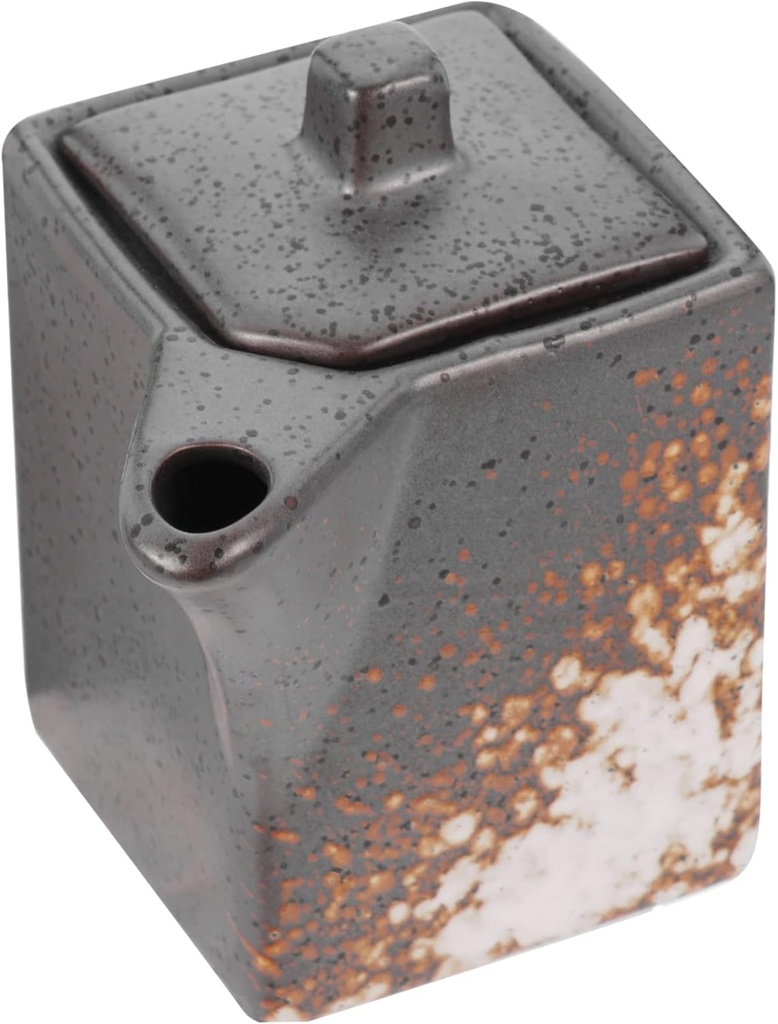 Veemoon Japanese Style Sauce Jar Ceramic Soy Sauce Storage Vinegar Pot Seasoning Canister Kitchen Seasoning Bowl for Home Restaurant Café