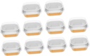 Unomor 220ml Square Aluminum Foil Dessert Baking Boxes 10-Piece Set Portable Cake Containers for Cupcakes Mini Food Storage Thickened Baking Supplies
