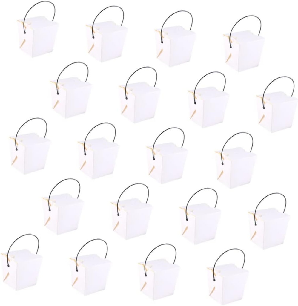 DECHOUS 20pcs Kraft Paper Lunch Boxes Food Storage Box Multipurpose Takeaway Container for French Fries Snacks Cookies