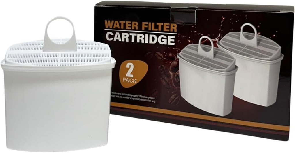 Nispira KWF2 Water Filter Cartridge Replacement for Braun Coffee Maker KWF2 3105 3107 3112 3116 KF600 KF580 KF510 KF190 KF180 KF157 KF150 KF145 KFT16, Pack of 2