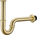 Bathroom Basin Sink U Shape Trap, Brass Core Adjustable Height 1-1/4 Bottle Trap Basin Sink Waste Drain P Trap, General US/CA Standard, Brushed Gold