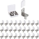 50 Pcs Shelf Support Pegs, 1/4 Inch (6.35mm) Metal Shelf Pins for Wood Shelves Adjustable Shelf Brackets L-Shaped Clips with Silicone Sleeve for Kitchen Bookcase Cabinet Furniture Support