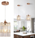 Crystal Ceiling Pendant Lighting Fixture for Living Room Dining Room Kitchen Hallway (Gold Pendant)