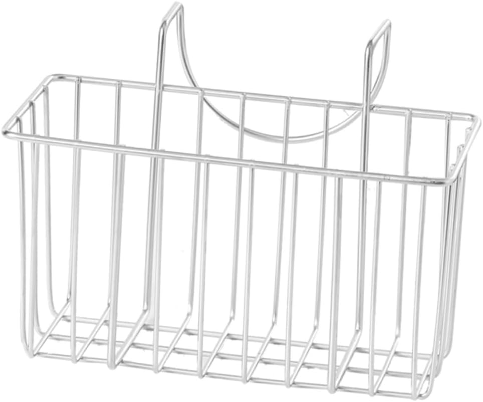 OUNONA Stainless Steel Sink Storage Hanging Basket Kitchen Sink Strainer Sponge Holder Drainage Organizer Easy Install