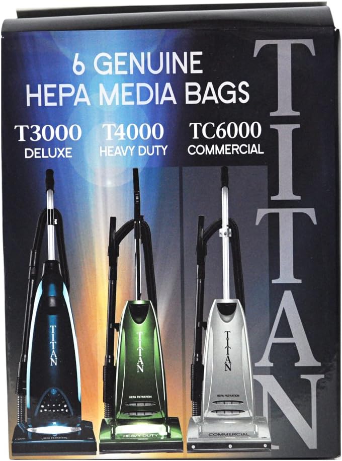 Titan T3000, T4000, TC6000 HEPA Paper Vacuum Bags TUV-H 6PK