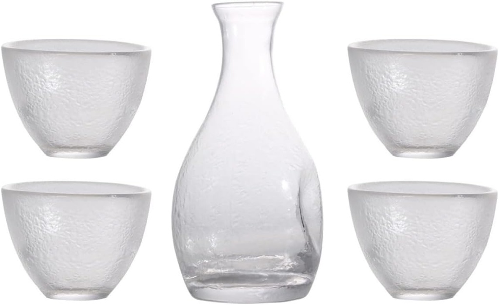Sake Cups,Traditional Sake Cup,Ceramic Wine Glasses, Trendy Floating Clear Glasses Service Kettle Include Birthday Warming or Sake Design Glass and Giftware Liquor Unique Simple