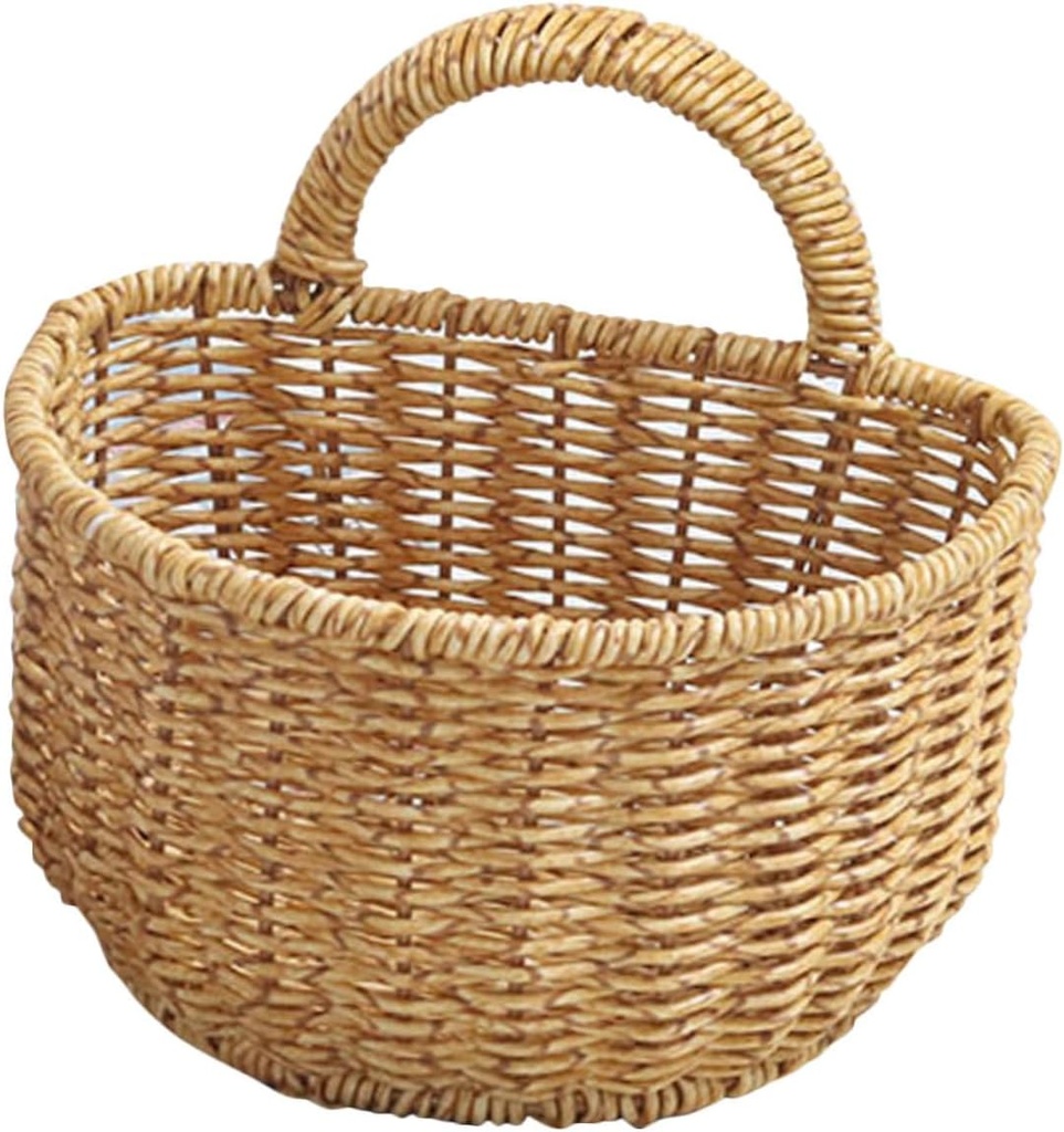 CHILDWEET Hanging Woven Storage Basket for Kitchen Large Wall-mounted Organizer for Vegetables and Fruits Rustic Home Decor Space-saving for Home and Office