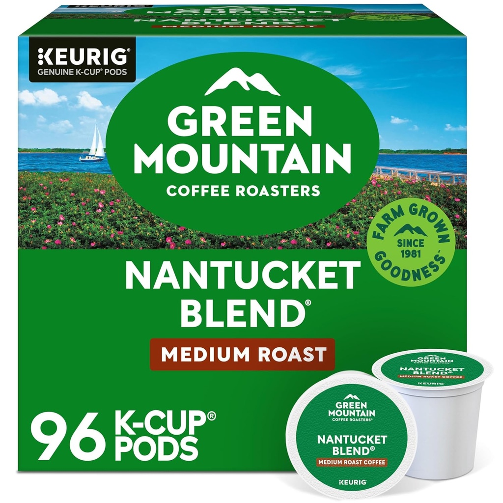 Green Mountain Coffee Roasters Nantucket Blend Keurig Single-Serve K-Cup Pods, Medium Roast Coffee, 96 Count