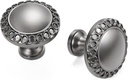 10 Gunmetal Grey Knobs - 1.26 Inch - Stylish Cabinet Knobs for Kitchen,Bathroom Drawer Knob