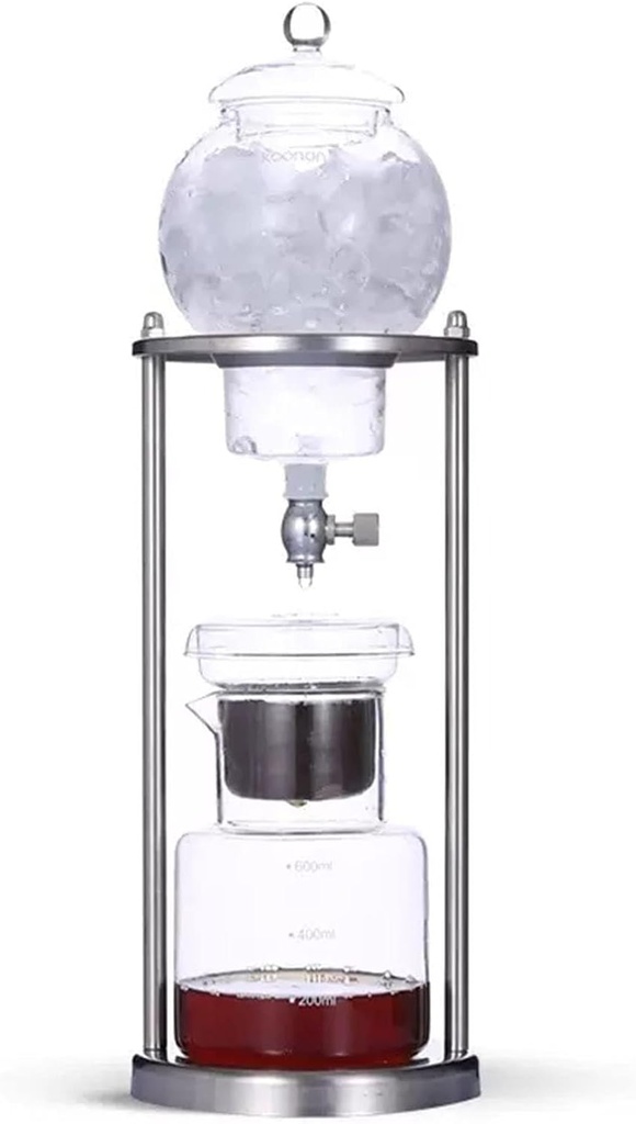 Cold Brew Drip Tower with Adjustable Water Flow,Stainless Steel Cold Brew Drip Tower - DIY Ice Coffee Maker, Detachable Glass, Perfect for Coffee Lovers - Brew Smooth Iced Coffee at Home