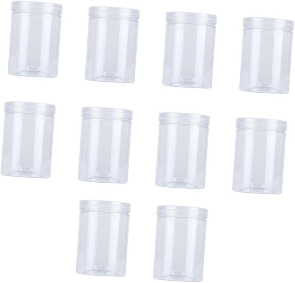 10-Pack 670ml Plastic Food Sealed Jars Lids Airtight Storage Containers for Cookies Tea Snacks for Kitchen Organization