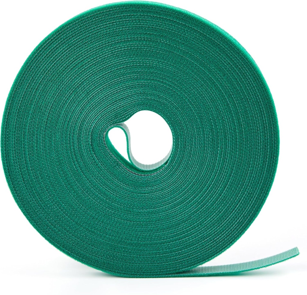 50 ft x 1/2 inch Reusable Plant Ties Roll for Indoor & Outdoor Plants, Non-Toxic Soft Garden Ties, Cut-to-Length Nylon Ties, Gentle Support for Climbing Plants, Tomato Peppers & Vines, Green