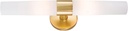 GEORGE KOVACS P5042-248 Saber Vanity Bath Light, 2-Light, 120 Total Watts, 4.75-in H x 20-in W, Honey Gold