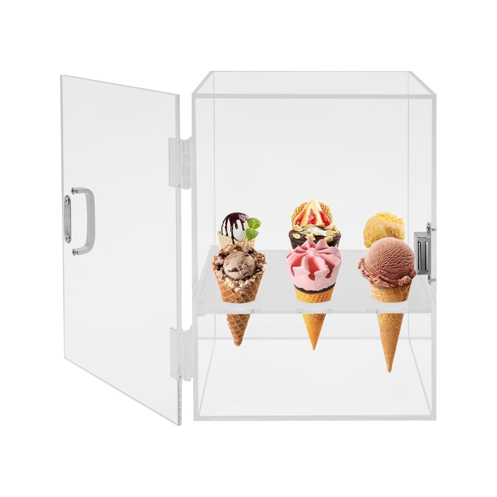 Ice Cream Cone Cabinet, 9 Holes Transparent Acrylic Ice Cream Cone Dispenser Cabinet, Ice Cream Display Stand for Ice Cream Shop Market