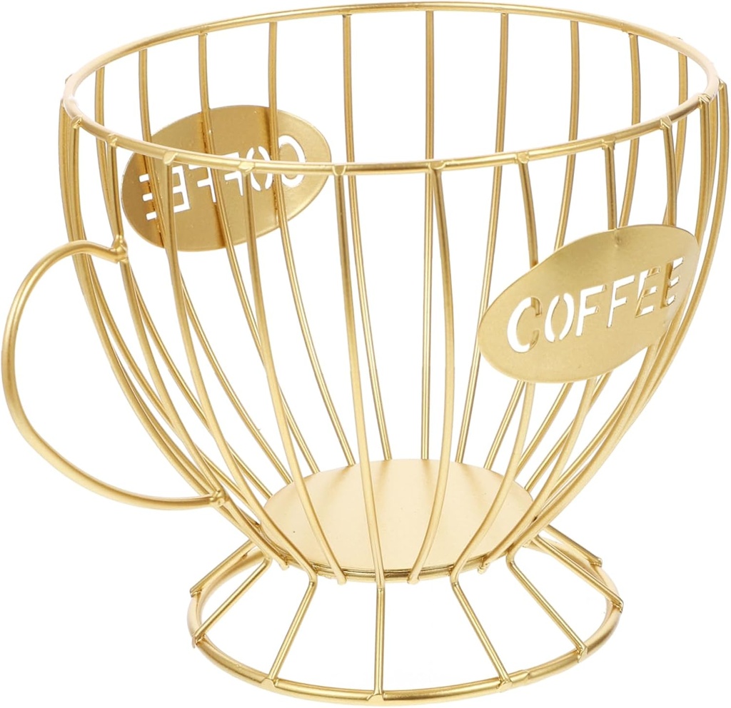 Coffee Pod Holder for Counter Capsules Storage Basket Coffee Cup Organizer Bar Decor Iron Material