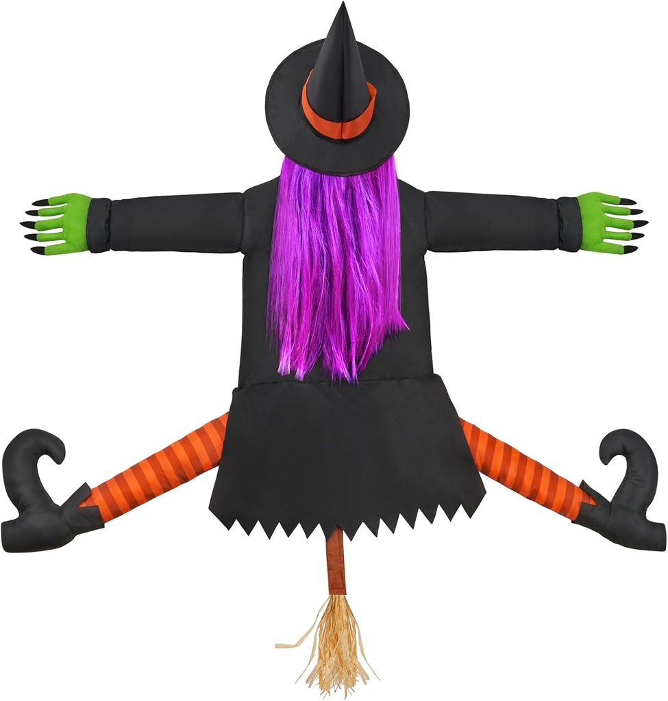 Betty Bash Crashing Witch Into Tree,Halloween Haunted Yard or House Prop Decoration, Halloween Party Supplies for Indoor Outdoor Patio Lawn Garden Decor