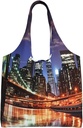 New York Night Canvas Tote Bag Reusable Grocery Bags Shopping Bags Large Canvas Bags with Handles