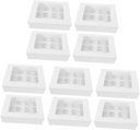 Cabilock 10pcs Pastry Box Window Cupcake Carrier for Muffins and Tarts for Desserts and Firm Hold for and Parties