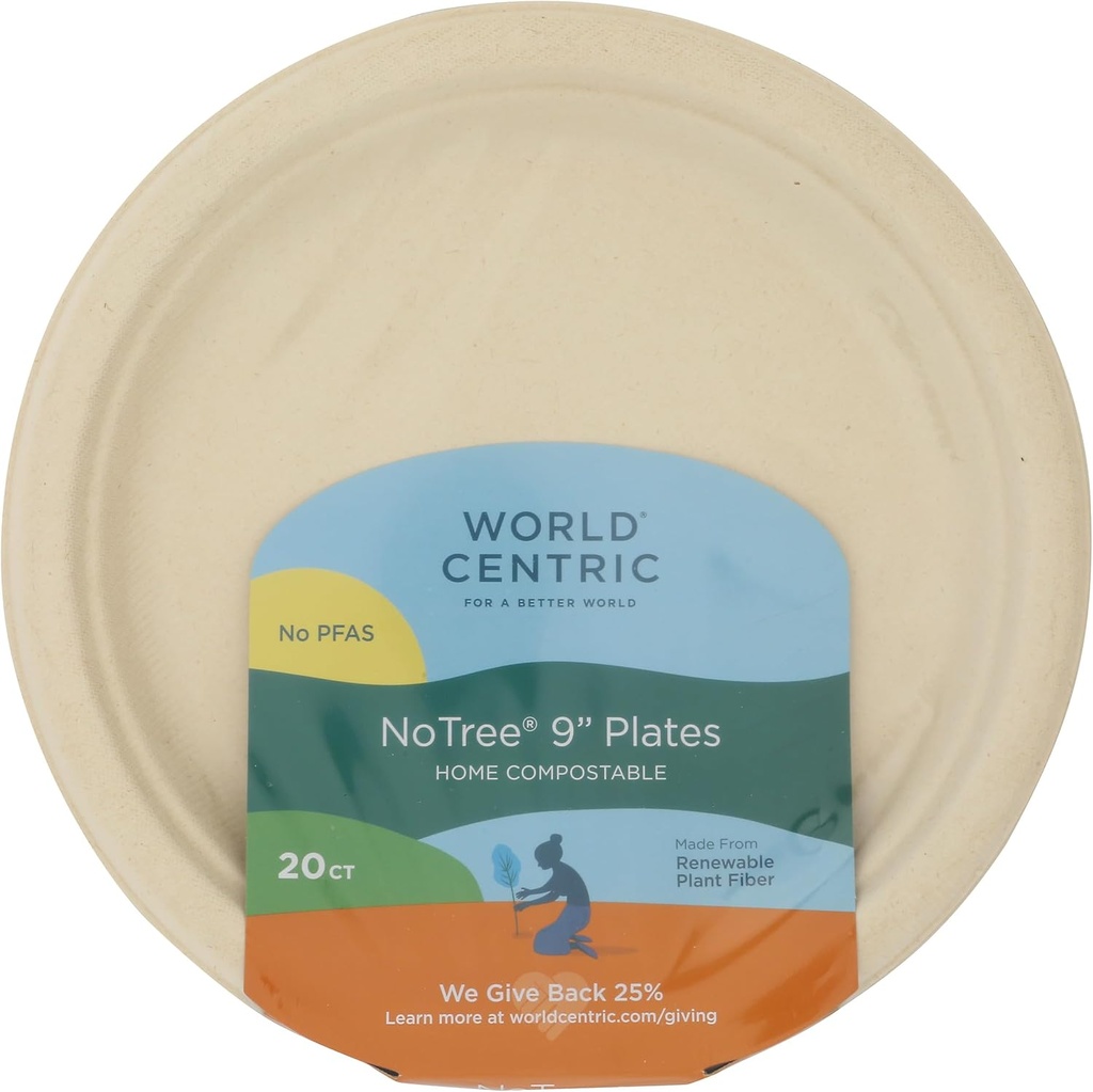 World Centric 9” Fiber Plates, 20 ct.