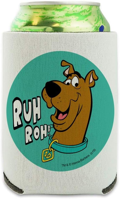 Scooby-Doo Ruh Roh Can Cooler - Drink Sleeve Hugger Collapsible Insulator - Beverage Insulated Holder
