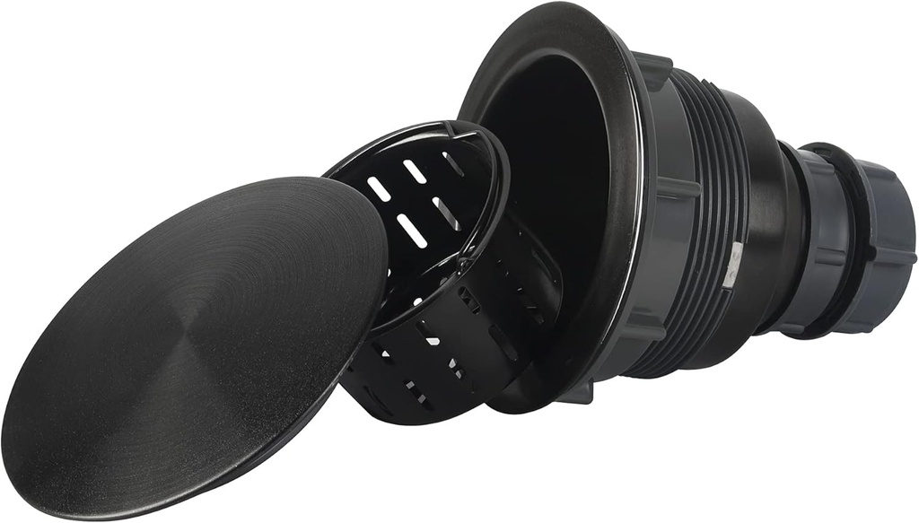 Kitchen Sink Drain Assembly,Black Sink Strainer Opening 3 1/2",Black Kitchen Sink Drain with Removable Basket