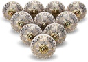 Kitchen Kitchen Cabinet Knobs Grey Ceramic Dresser Pull Handle, 12 Piece Cupboard Drawer Knob for Farmhouse Decor Furniture Hardware Gold Wardrobe Knobs - Pack of 12, Golden & Grey