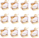 12Pcs Transparent PVC Cake Boxes with Ribbon Reusable Baking Organizers for Cupcakes Muffins and Party Favors for Bakeries Events and Home Use