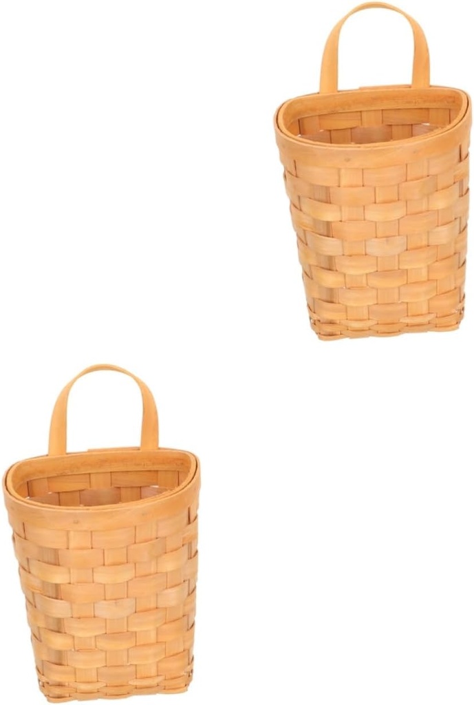 2pcs Woven Wall Storage Basket Kitchen Decor Picnic Basket Nursery Decor Fruit Vegetable Holder