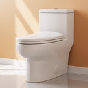 HOROW HR-ST076WD Dual Flush Elongated Toilet with Soft Close Seat, High-Efficiency Supply, Standard Bathroom Toilet 12" Rough-In, White Finish