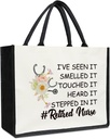 Nurse Retirement Gifts Canvas Tote Bag, Retirement Gifts for Women Retired Nurse RN Coworker Reusable Grocery Beach Shopping Bags -20