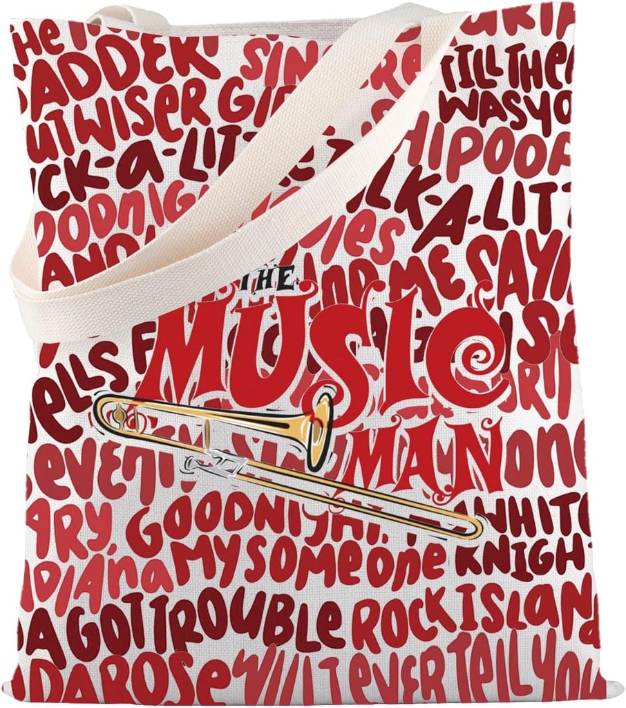 MBMSO Music Inspired Gift the Music Tote Bag for Musical Lover Musical Theatre Show Gift Musical Theatre Shopping Bag