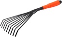 Garden Rake, 16x5 Anti-Rust Sturdy Hand Rake with Ergonomic Handle, Compact & Portable Leaf for Gardening, Cultivating, Garden Sweep Yard Flower Beds Rakes for Gardening