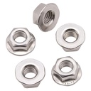 (50 PCS) M6-1.0 Hexagon Flange Nuts with Non-Serrated Flange Washer Head, 304 Stainless Steel, Hex Drive, Full Thread