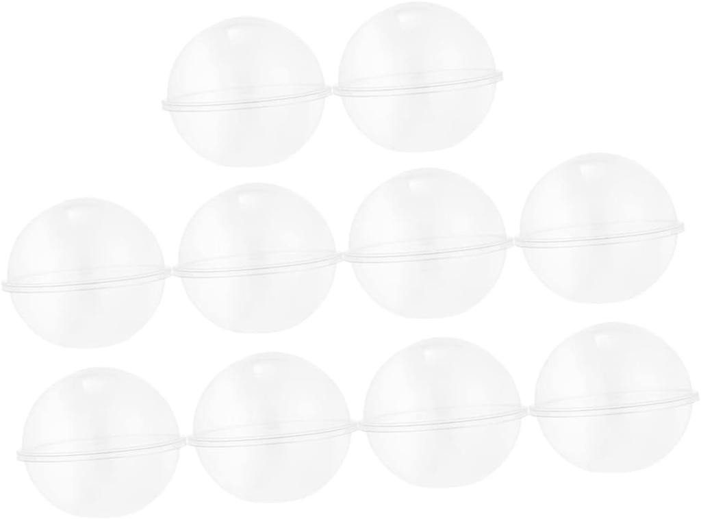Garneck 10pcs Transparent Ball Shaped Cake Containers Plastic Dessert Holders Portable Lightweight Cake Storage Boxes for Mousse and