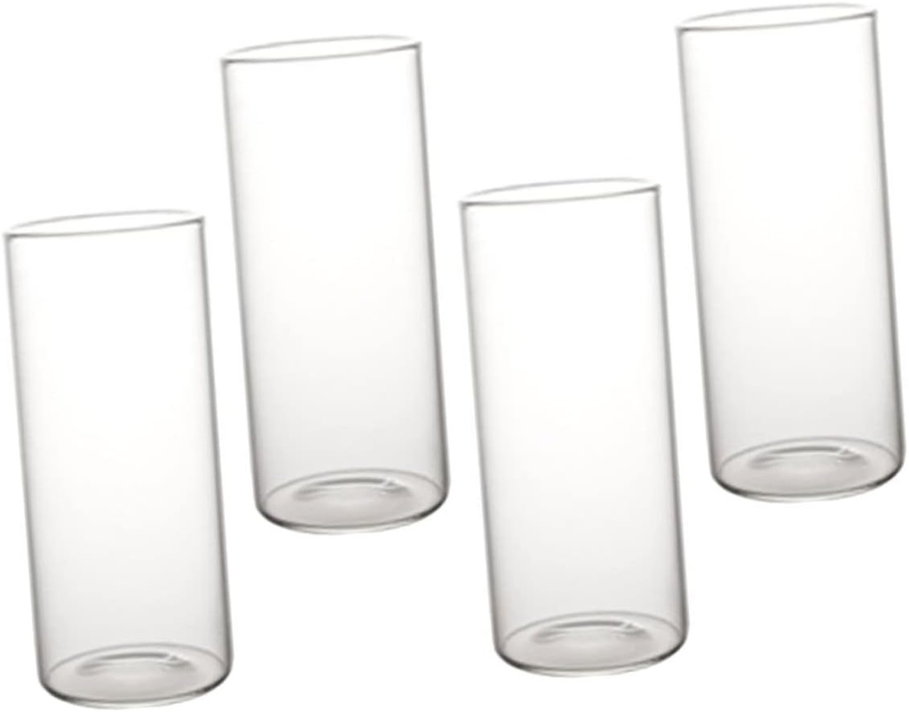 4Pcs Transparent Milk Glass Drinking Cups Leakproof Design for Beverages Smoothies and Cocktails Stylish and Glassware for Home Bars and Parties