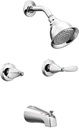 Moen Adler Double Handle Traditional Tub and Shower Trim Package with Single Function Shower Head