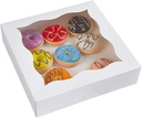 CHERRY 25-Pack 12"x12"x3"Large White Bakery Boxes with PVC Window for Pie and Cookies Boxes Small Natural Paper Box 12x12x3inch,Pack of 25