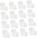 16pcs Transparent Plastic Honey Storage Bottles Square Food Containers with Airtight Lids for Jam Food Spices and More
