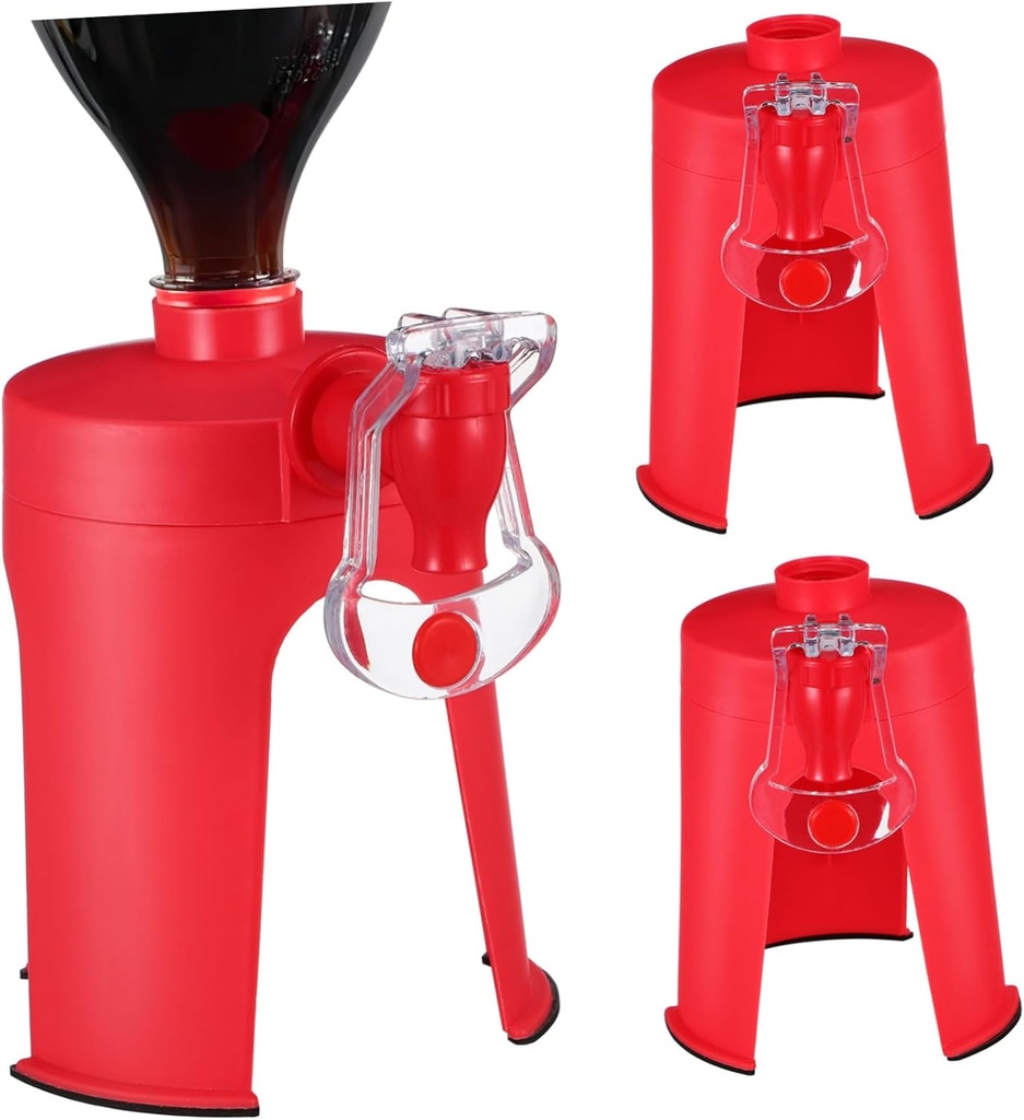 Generic Inverted Beverage Maker Soda Desk Dispenser down Water Party Beverage Inverted Drinker Countertop Upside Faucet Reusable Spigot Device Spout Red