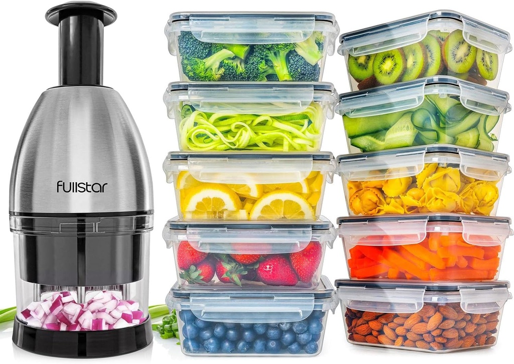 fullstar Hand Chopper Silver And 20 Pack Food Container