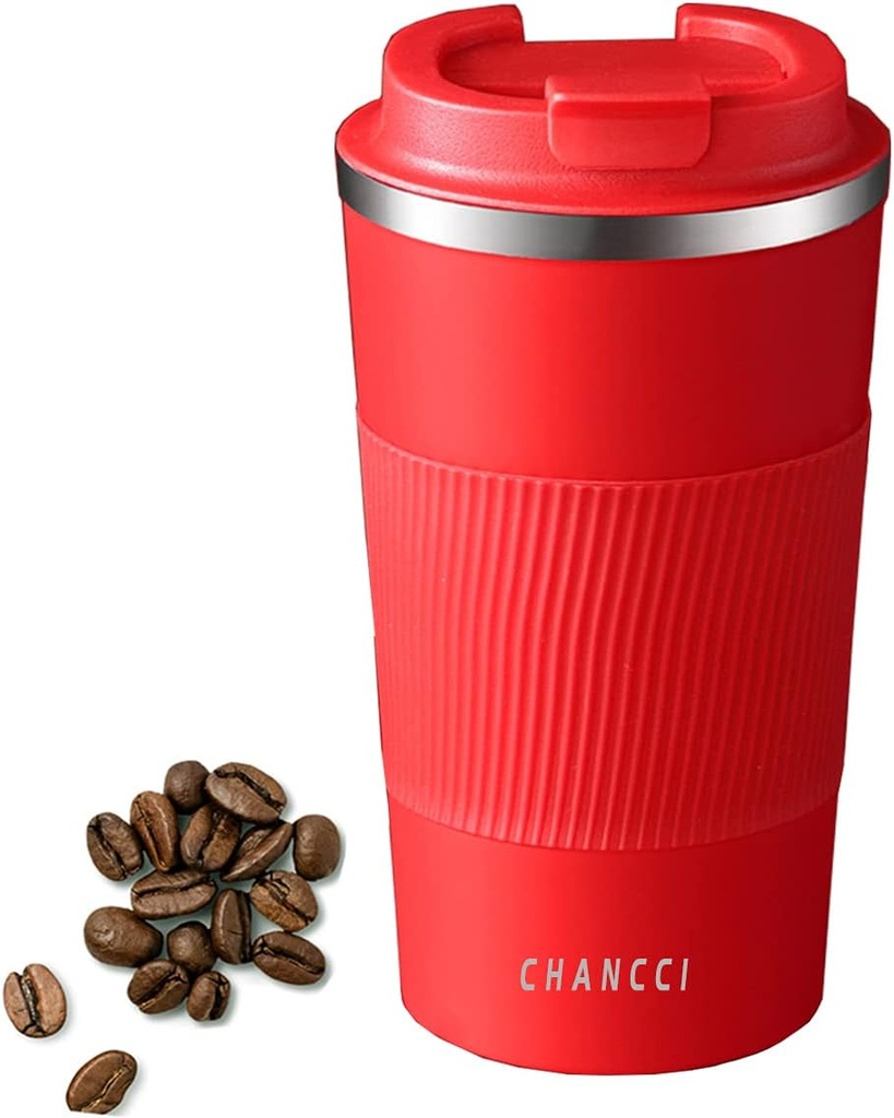 Travel Coffee Mug Spill Proof Leakproof 16 oz Insulated Coffee Mug with Screw Lid, Stainless Steel Vacuum Tumbler Reusable Thermal Coffee Cup to go for Hot and Cold Drinks -510ml,Red