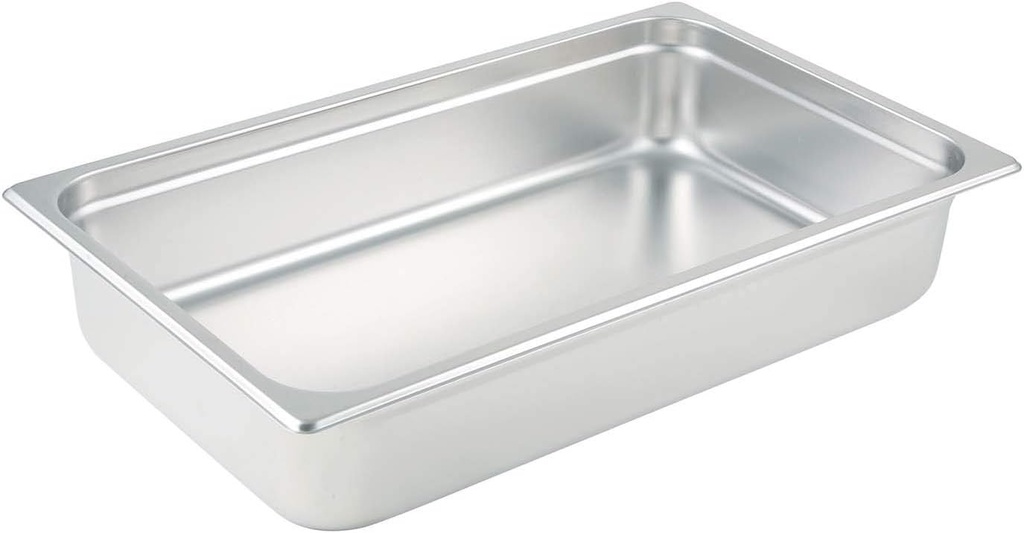 Winco Full Size 4" Deep Metal Food Pan/Steam Table Pan, Anti-Jam, 23 Gauge