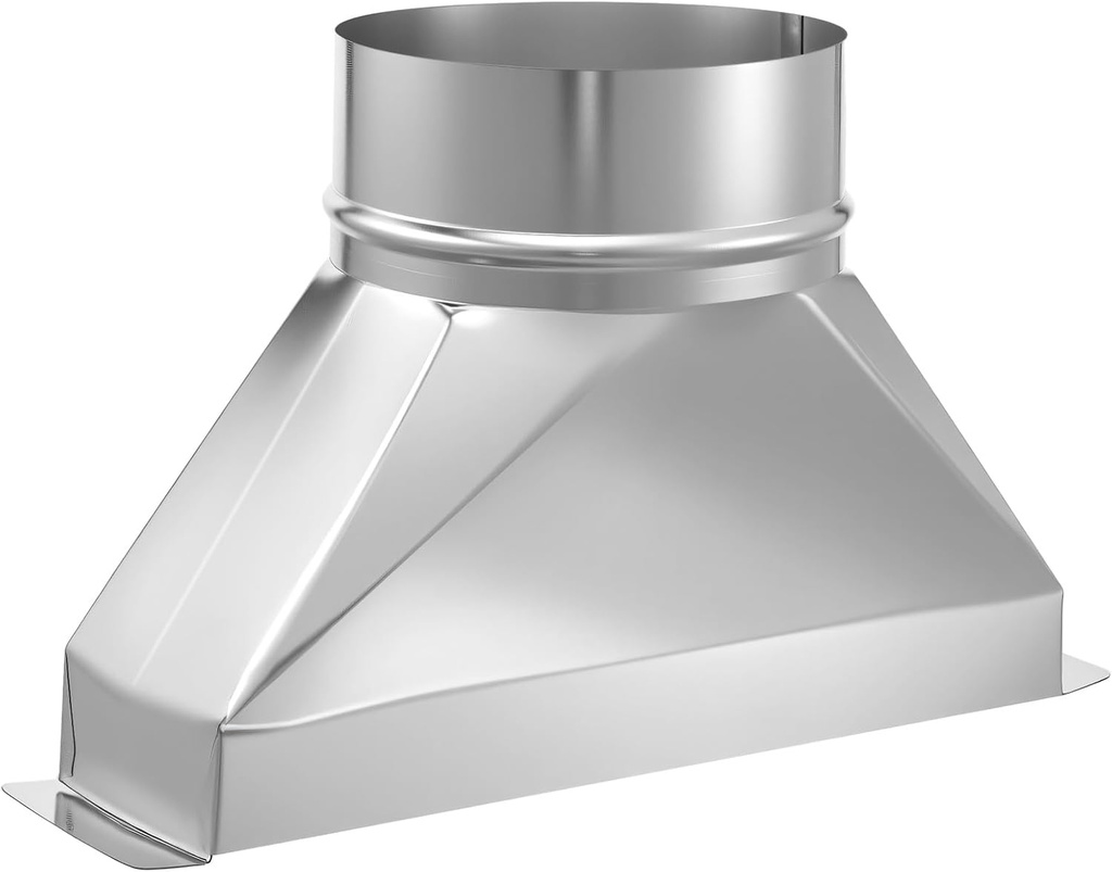 1 PC 3-1/4" x 10" x 5'', 5" Diameter Galvanized Transition Galvanized Round Transition Rectangular to Round Duct for Connecting Duct Fittings